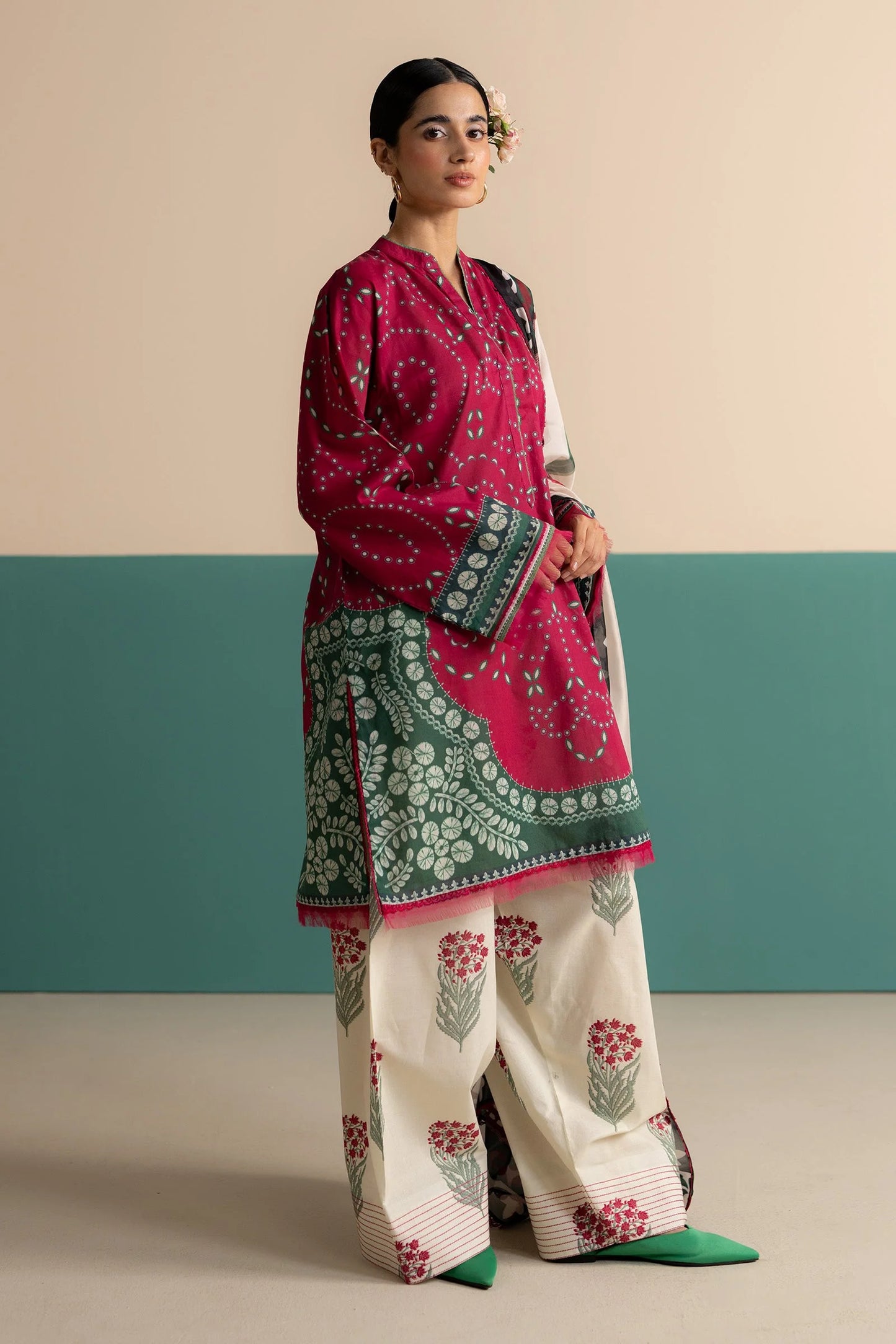 Red Green | Printed Lawn 3PC