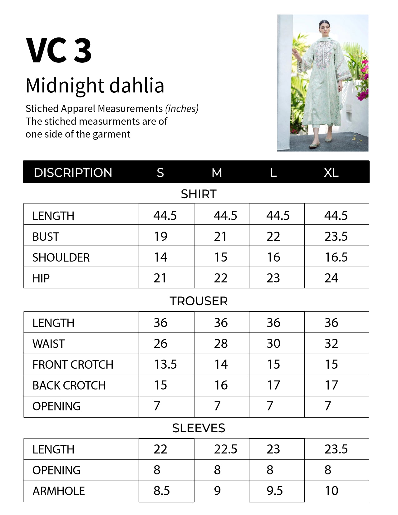 Midnight Dahlia |  Premium Lawn 3PC