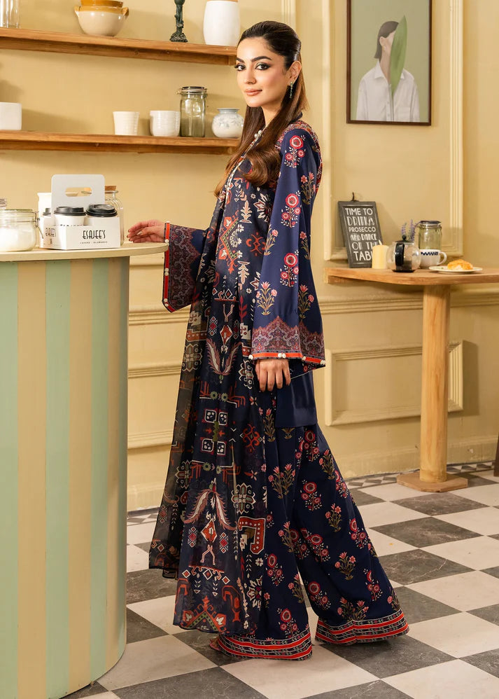 Dark Blue | Printed Lawn