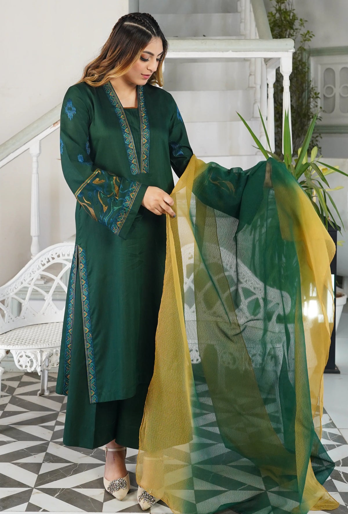 Noor e Shaam - Lawn  3PC - stitched