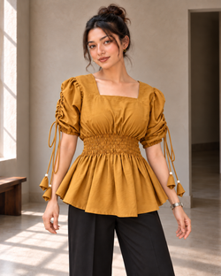 Musturd Ruffle Top