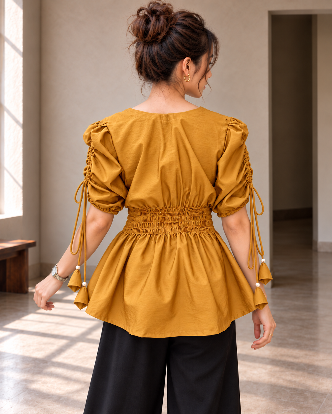 Musturd Ruffle Top