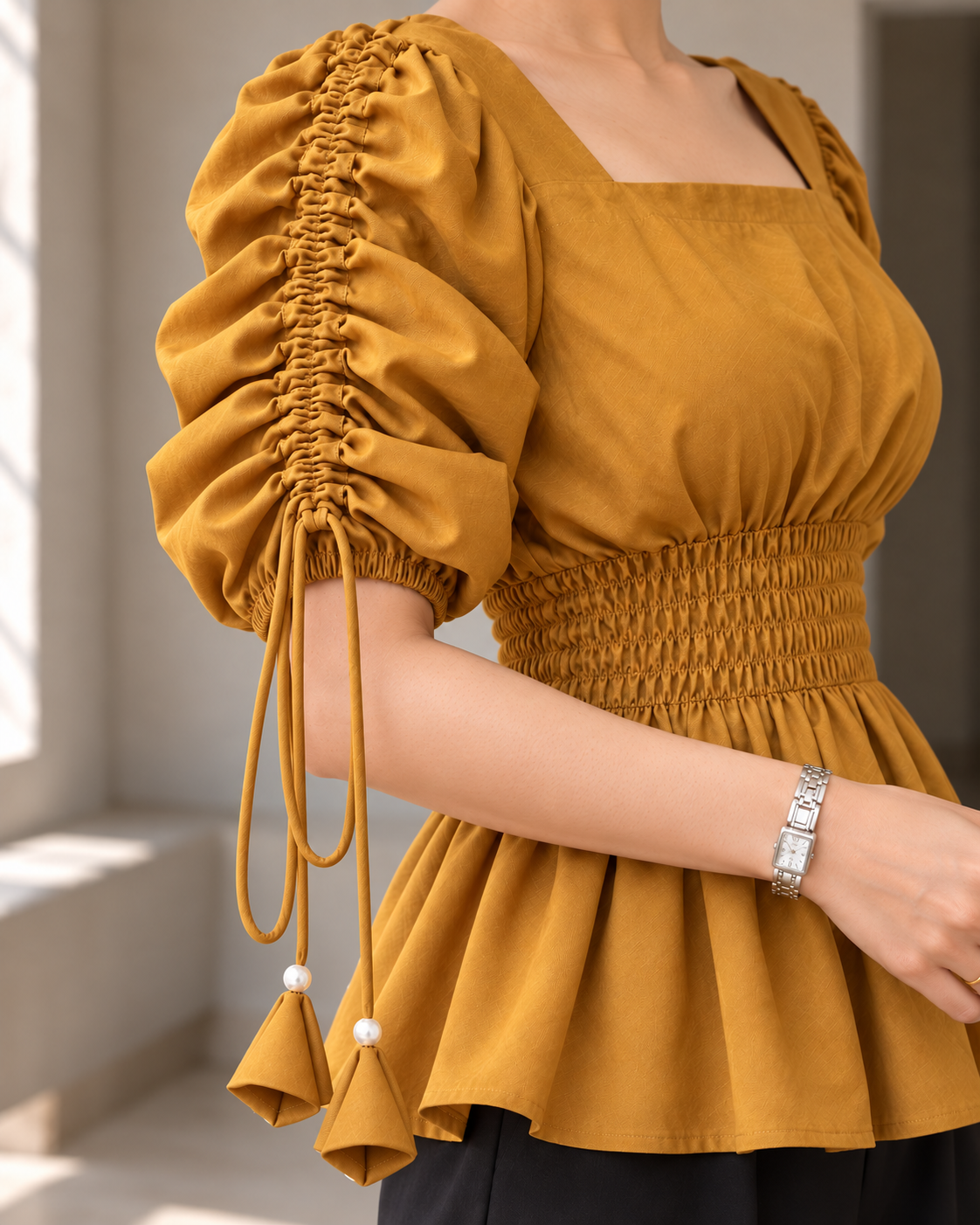 Musturd Ruffle Top