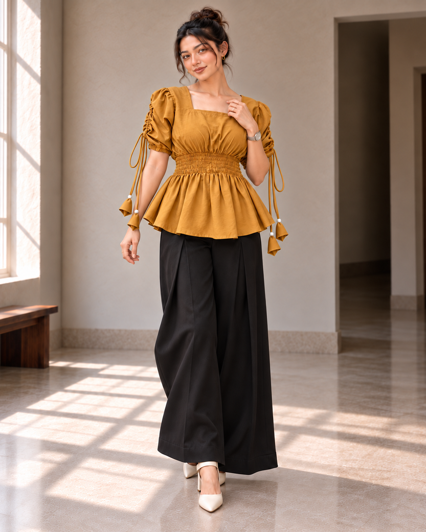Musturd Ruffle Top